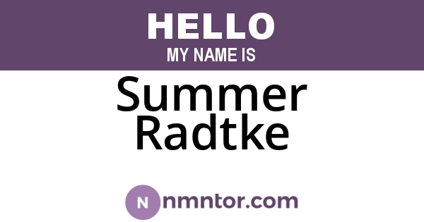 Summer Radtke