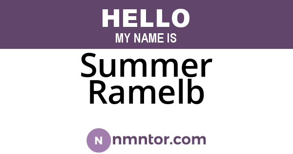 Summer Ramelb