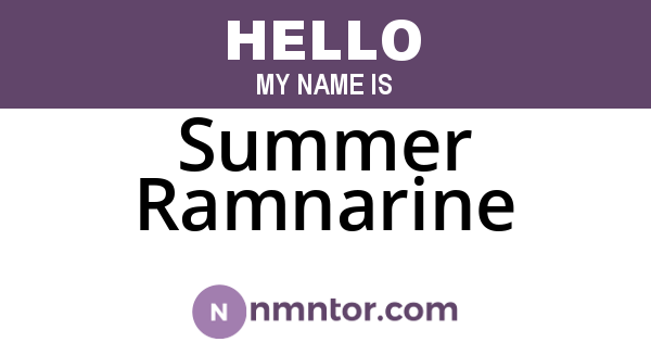 Summer Ramnarine