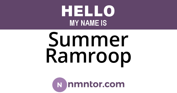 Summer Ramroop