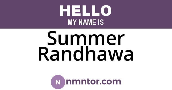 Summer Randhawa