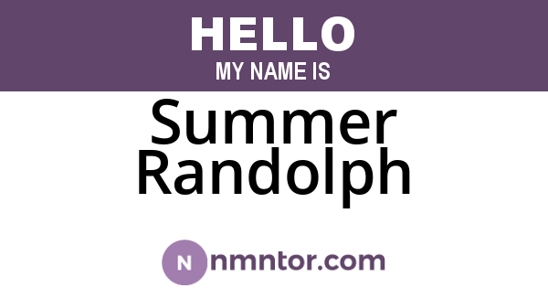 Summer Randolph