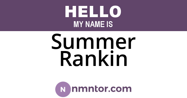Summer Rankin