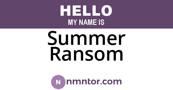 Summer Ransom