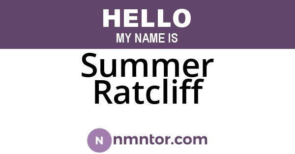 Summer Ratcliff