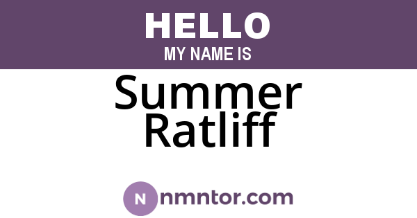 Summer Ratliff