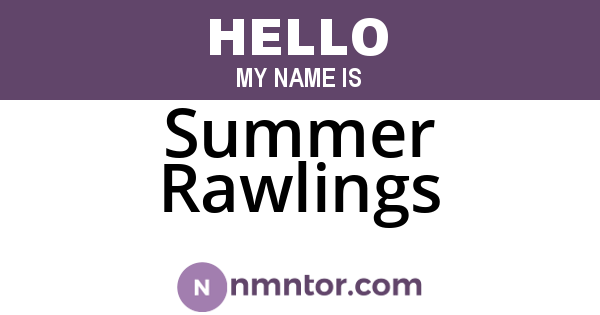 Summer Rawlings