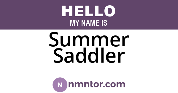 Summer Saddler