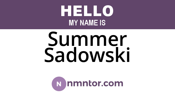 Summer Sadowski