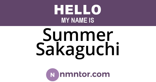 Summer Sakaguchi