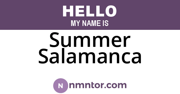 Summer Salamanca