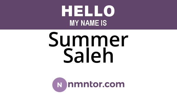 Summer Saleh