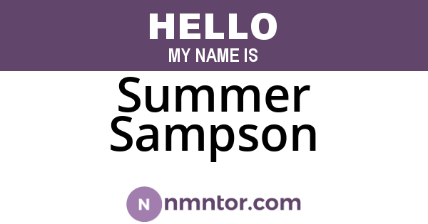 Summer Sampson