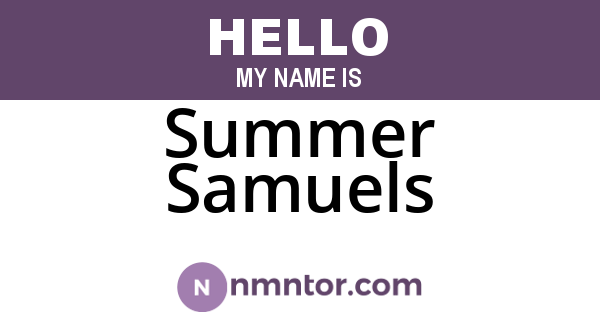 Summer Samuels