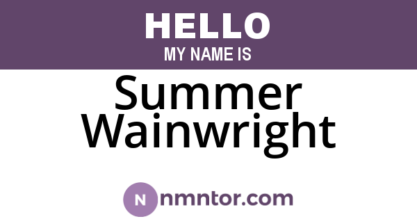 Summer Wainwright
