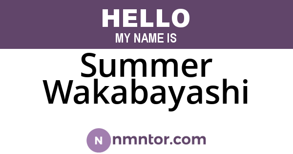Summer Wakabayashi