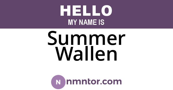 Summer Wallen