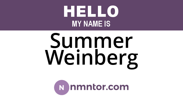 Summer Weinberg
