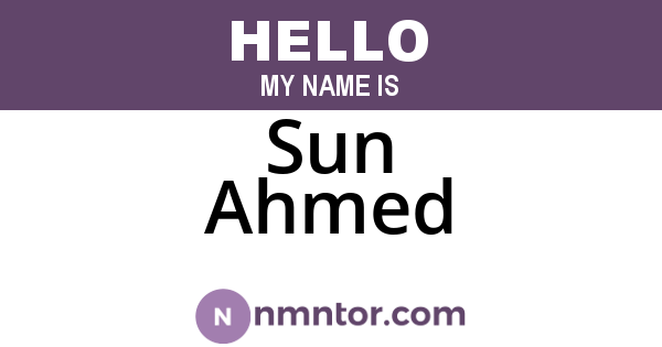 Sun Ahmed