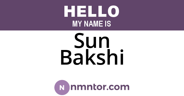 Sun Bakshi