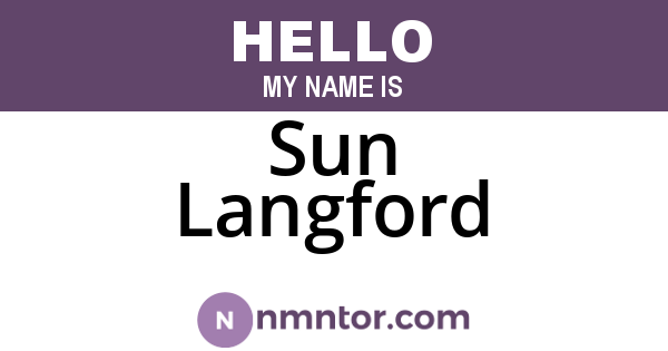 Sun Langford