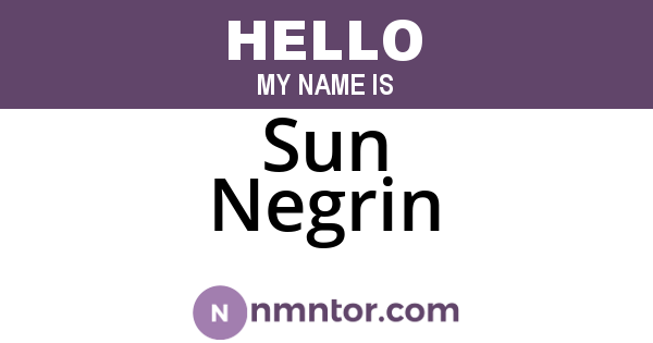 Sun Negrin