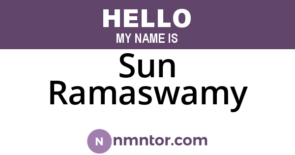 Sun Ramaswamy
