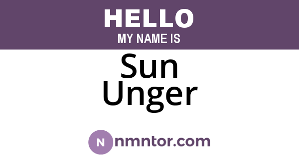 Sun Unger