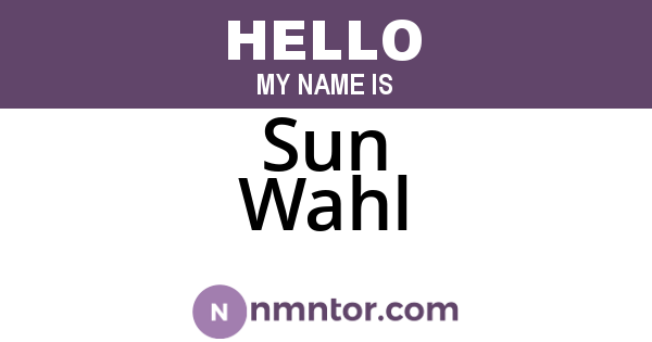 Sun Wahl