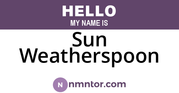 Sun Weatherspoon