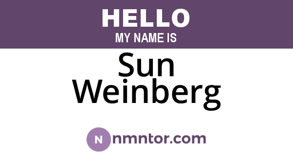 Sun Weinberg