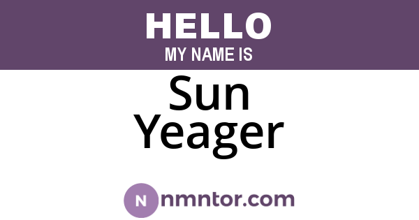 Sun Yeager