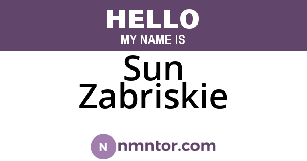 Sun Zabriskie