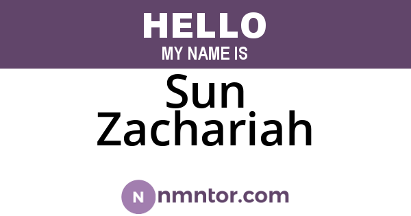Sun Zachariah