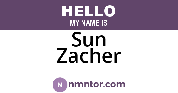 Sun Zacher
