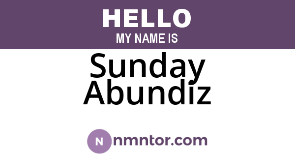 Sunday Abundiz
