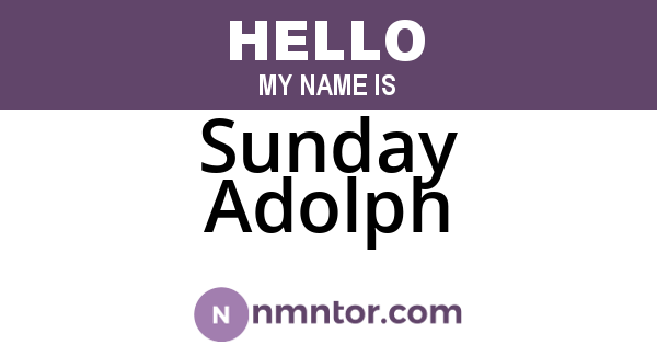 Sunday Adolph