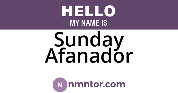 Sunday Afanador