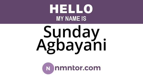 Sunday Agbayani