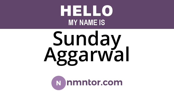 Sunday Aggarwal