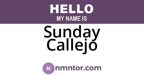 Sunday Callejo