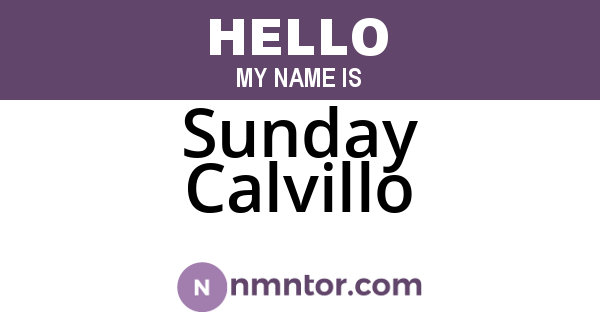 Sunday Calvillo