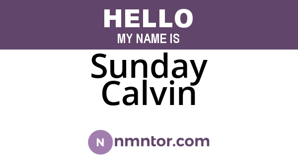 Sunday Calvin