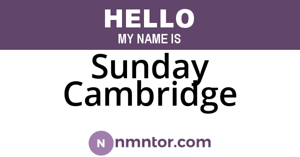 Sunday Cambridge