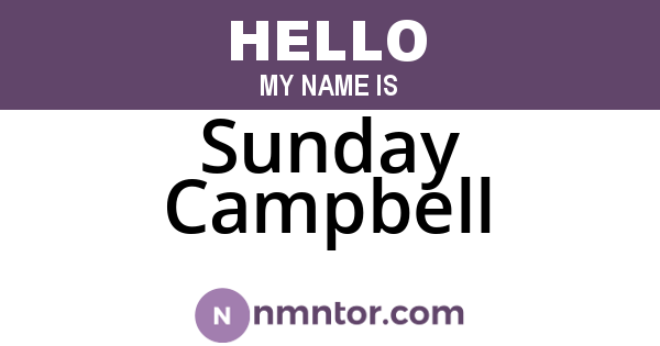 Sunday Campbell