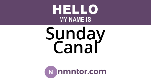 Sunday Canal
