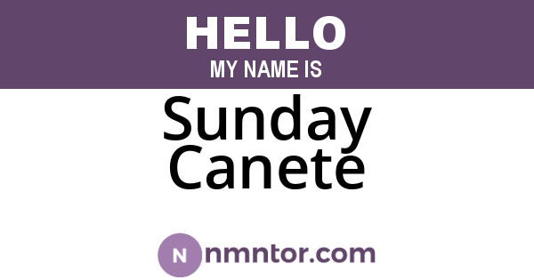 Sunday Canete