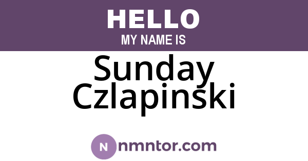 Sunday Czlapinski