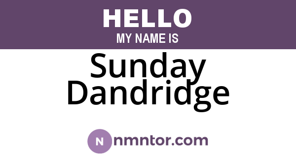 Sunday Dandridge