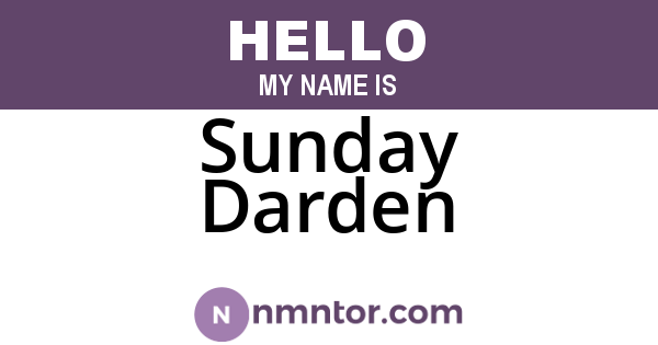 Sunday Darden